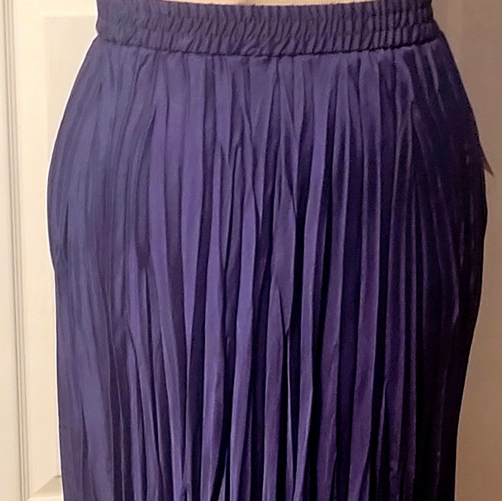Skirt Ladies Navy Pleated